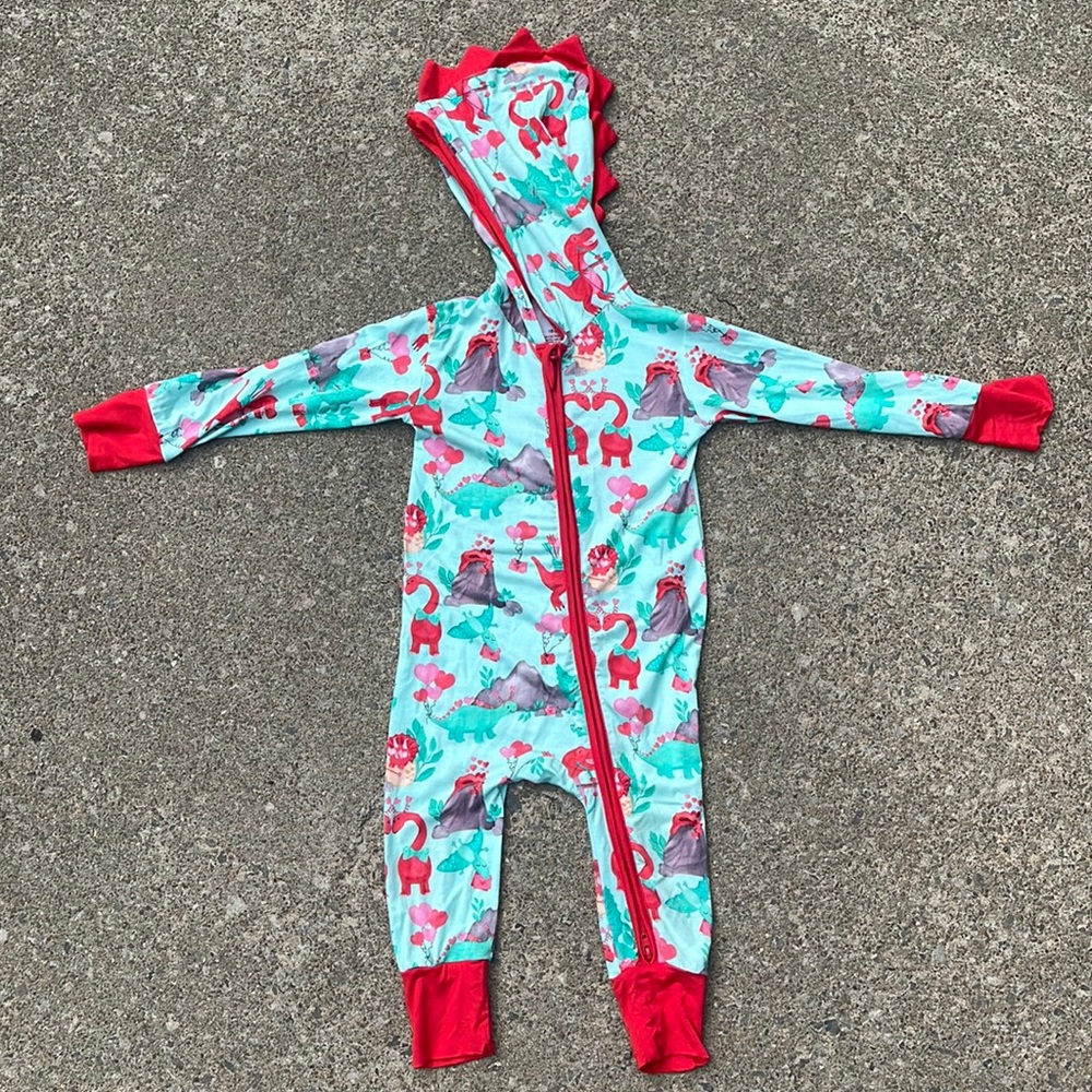 Birdie Bean Valentines Dinosaur Romper